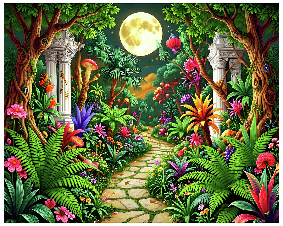 Moonlit Path Digital Art by Constance Lowery - Fine Art America