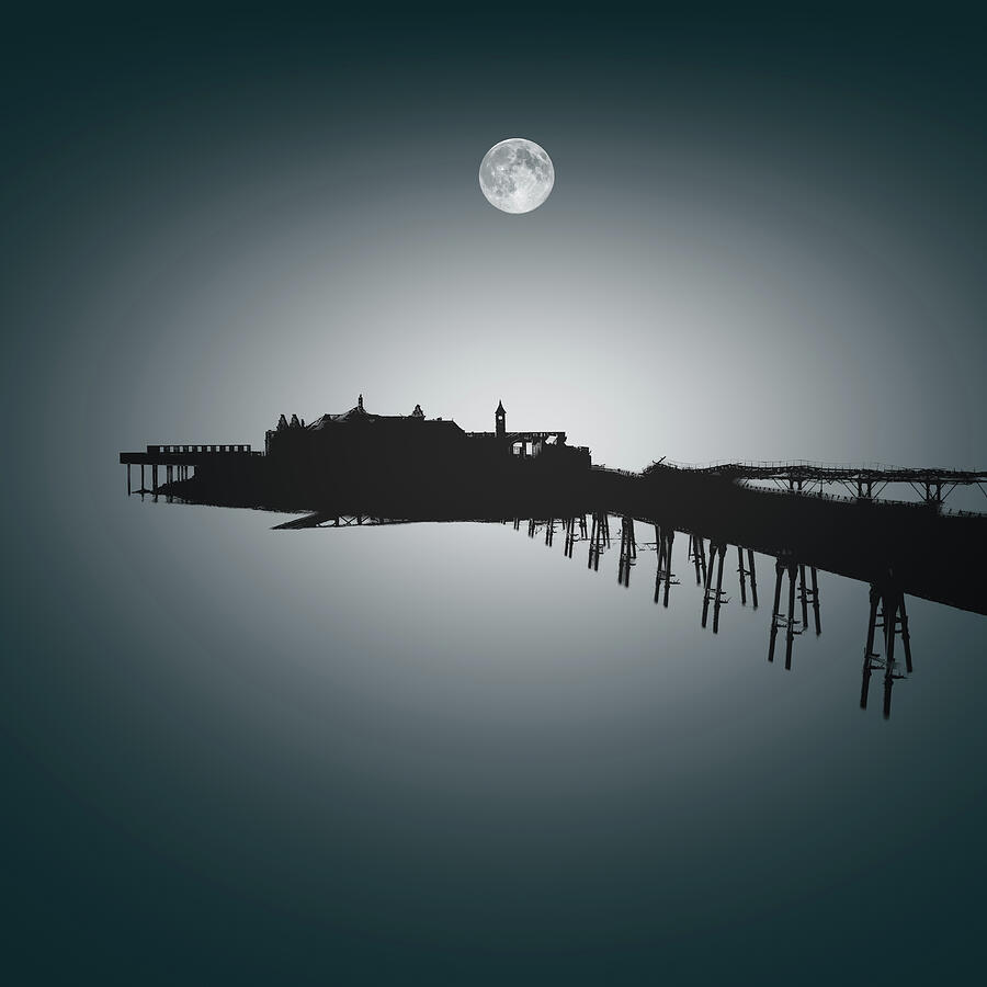 Moonlit Reflections of Birnbeck Pier Photograph by John Wright Moonlit Reflections of Birnbeck Pier Photograph by John Wright