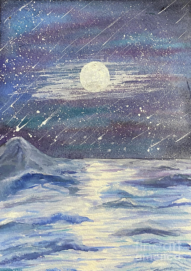 Moonlit Sea Painting by Lisa Neuman