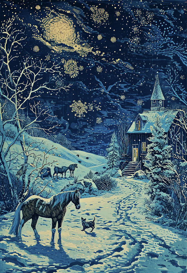 Moonlit Snowstorm Digital Art by Gary Blackman