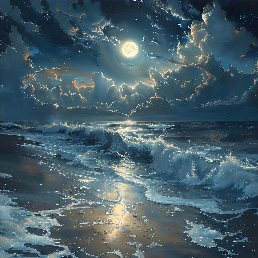 Sea Digital Art - Moonlit Sonata by Toscanaccio Art