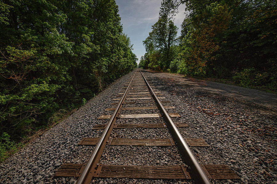 Moonlit Tracks on the PAL Railway, Paducah Kentucky Photograph by Jim Pearson