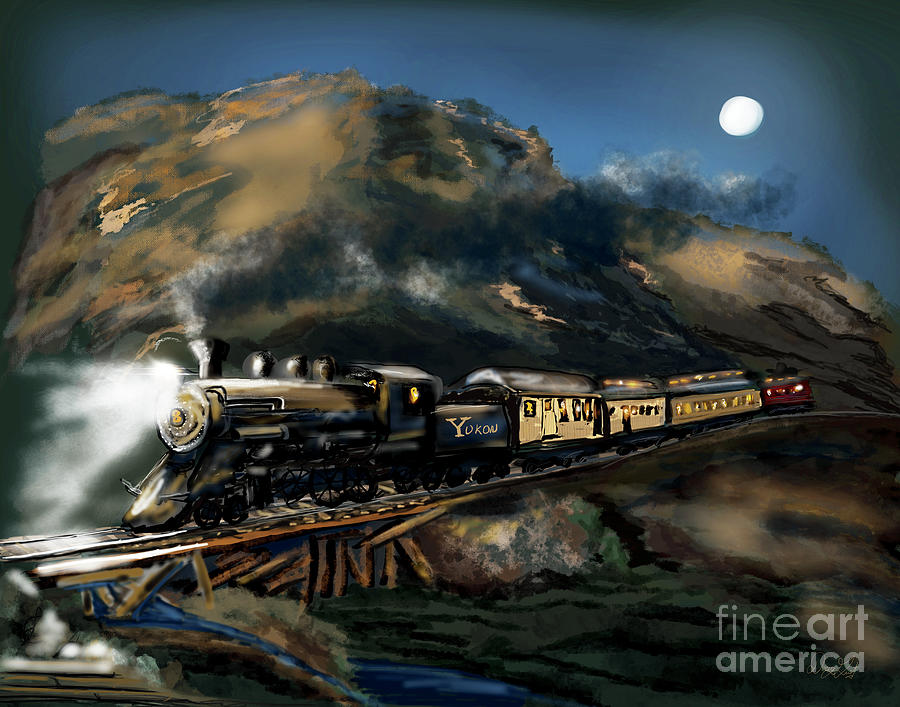 Moonlit Train Ride Digital Art by Doug Gist
