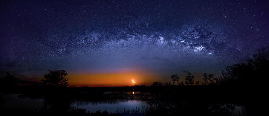 Moonrise at Milky Way Creek Photograph by Mark Andrew Thomas