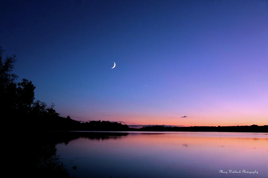 Moonrise at Sunset Photograph by Mary Walchuck