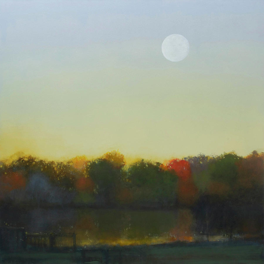 Moonrise at White Rock Painting by Cap Pannell