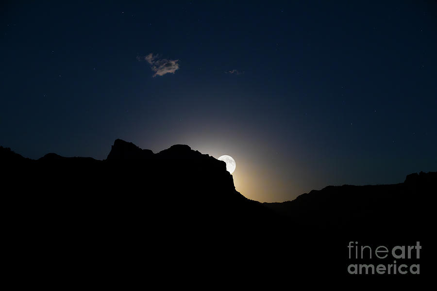 Moonrise at Zion National Park Photograph by Diane Diederich