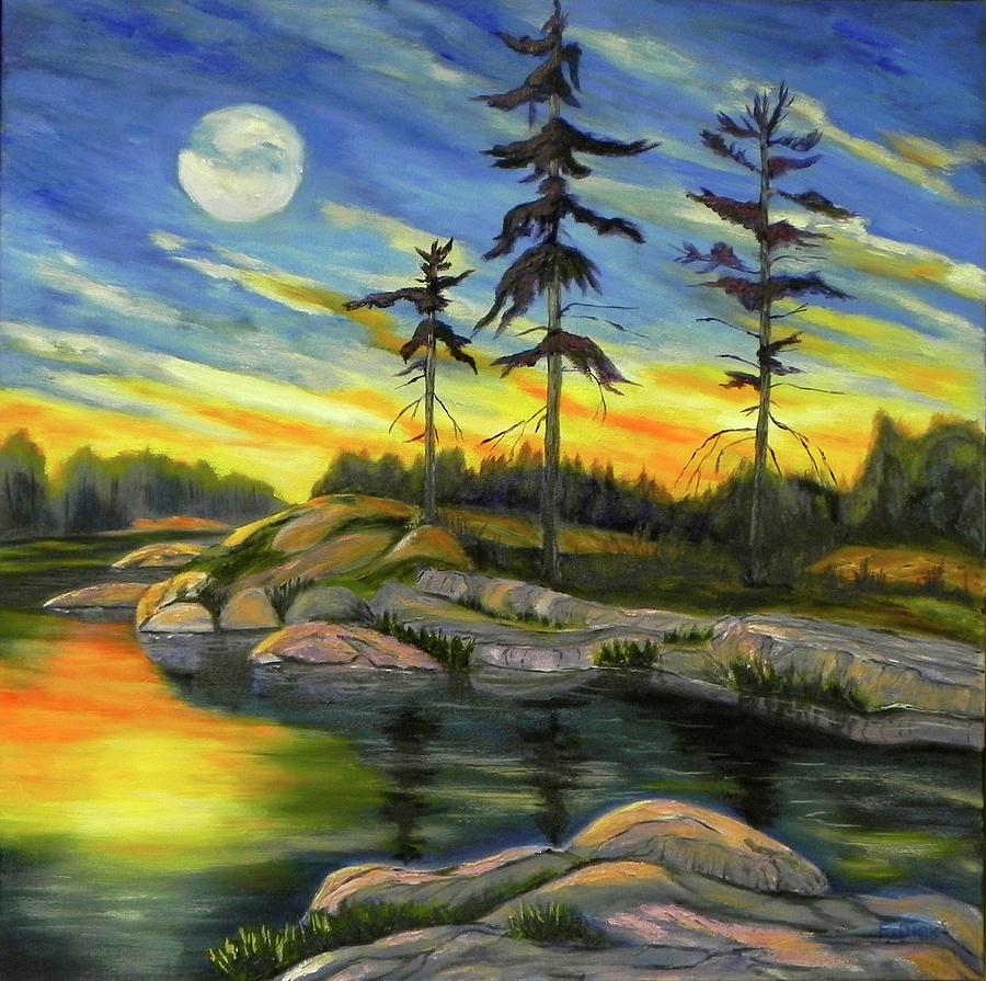 Moonrise Painting by Erika Dick