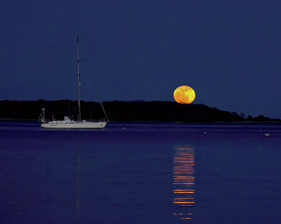 Moonrise in Hyannis Photograph by Flinn Hackett