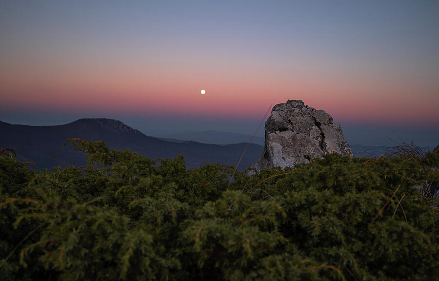 Mountain Photograph - Moonrise by Milos Rondovic