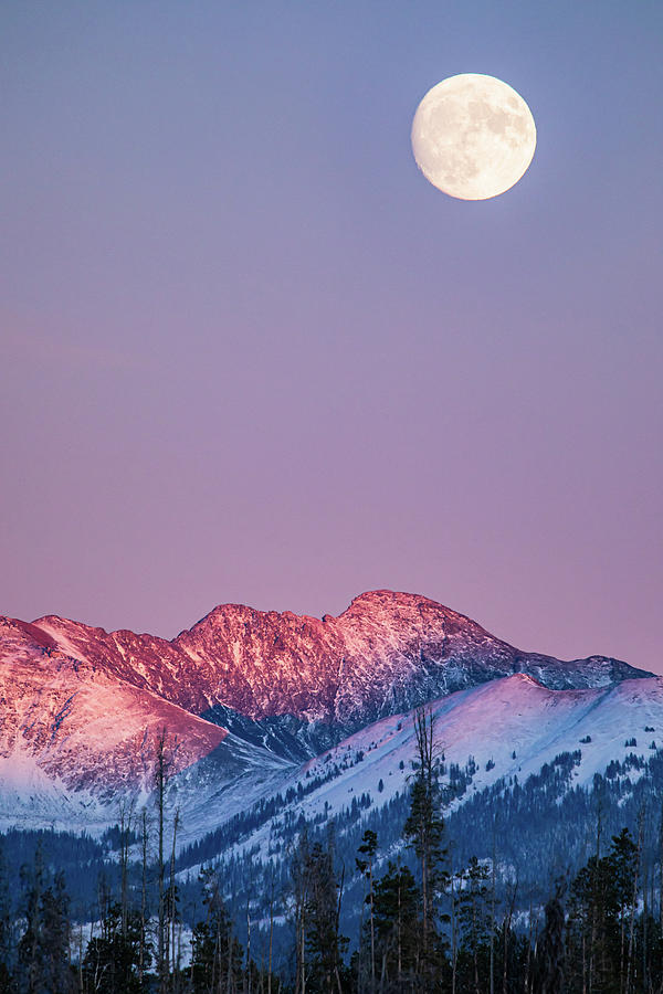 Moonrise over Alpineglow on Bowen Mountain Photograph by Adam Pender