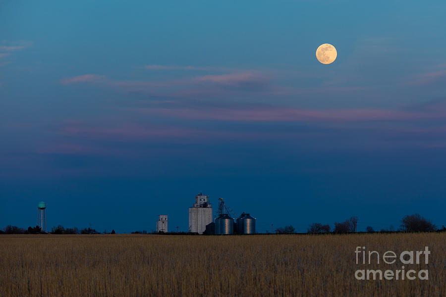 Moonrise over Bennett, Colorado Photograph by JD Smith