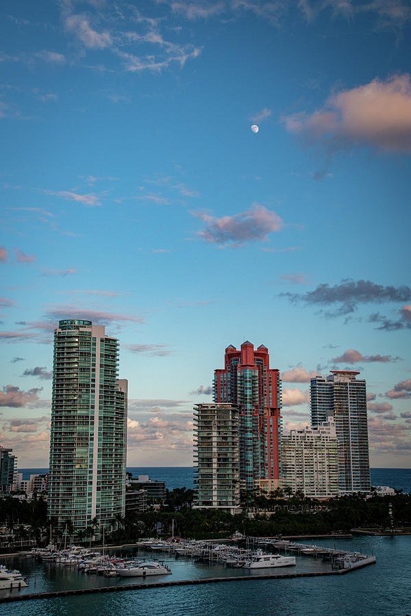 Moonrise Over Miami Photograph by Robert J Wagner