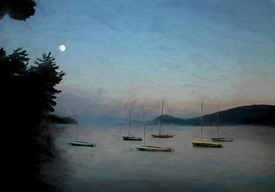 Moonrise Over Newfound Lake Photograph by Wayne King