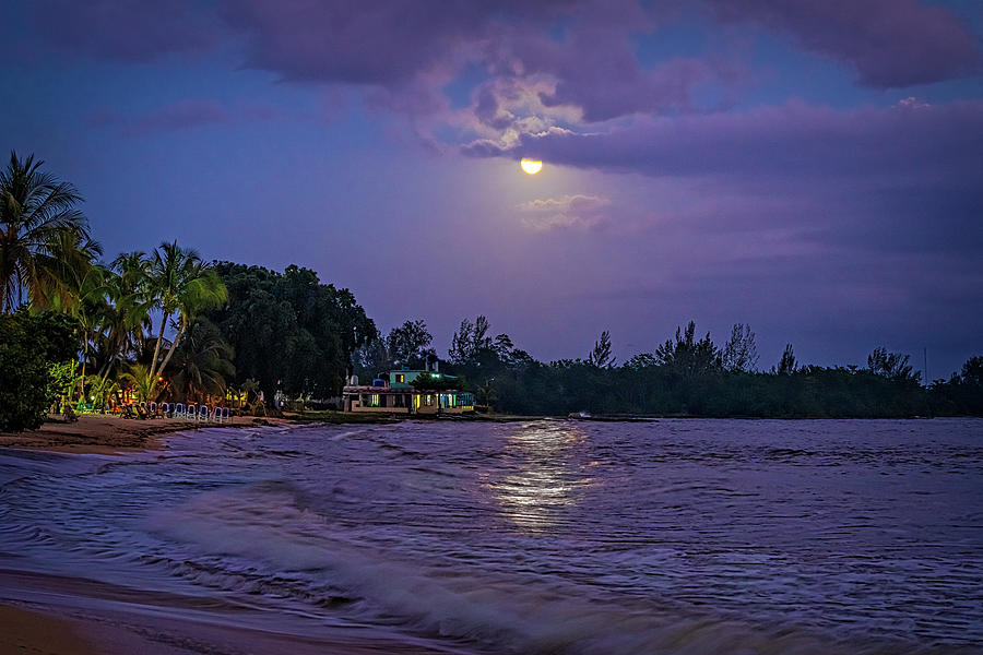 Beach Photograph - Moonrise Over The Bay Of Pigs by Chris Lord