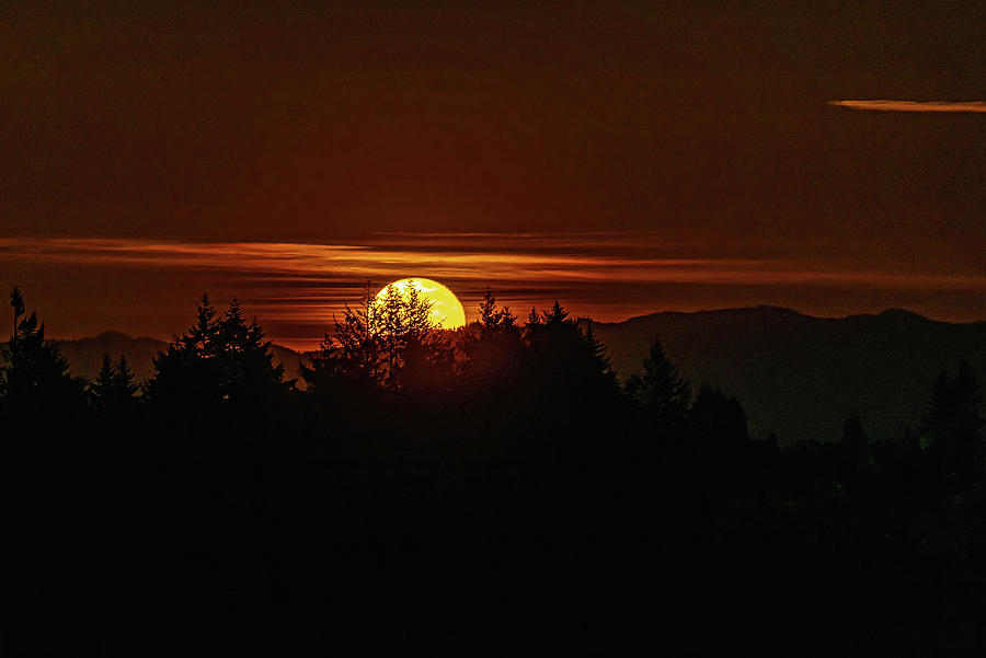 Moonrise over the hills  Photograph by Ulrich Burkhalter
