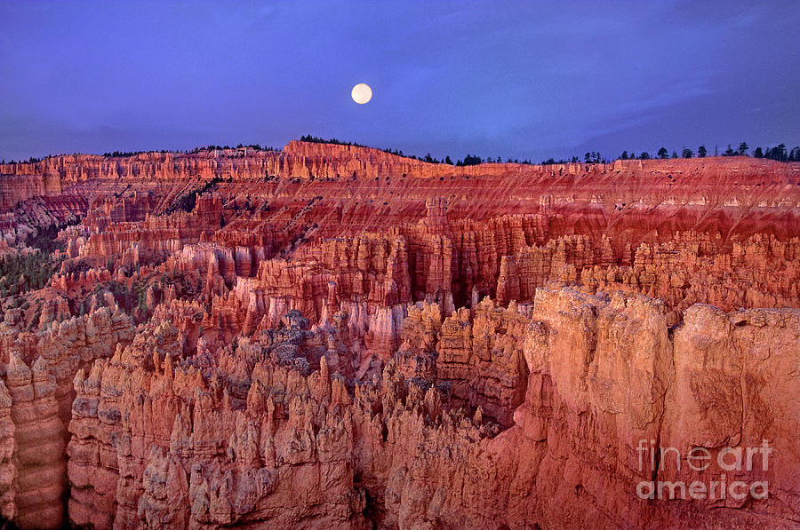 Moonrise Over The Silent City Hoodoos Bryce Canyon National Park Photograph by Dave Welling