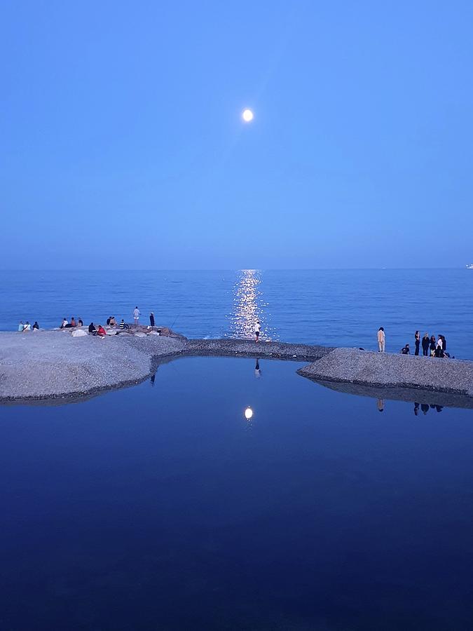 Moonrise Reflections Photograph by Andrea Whitaker