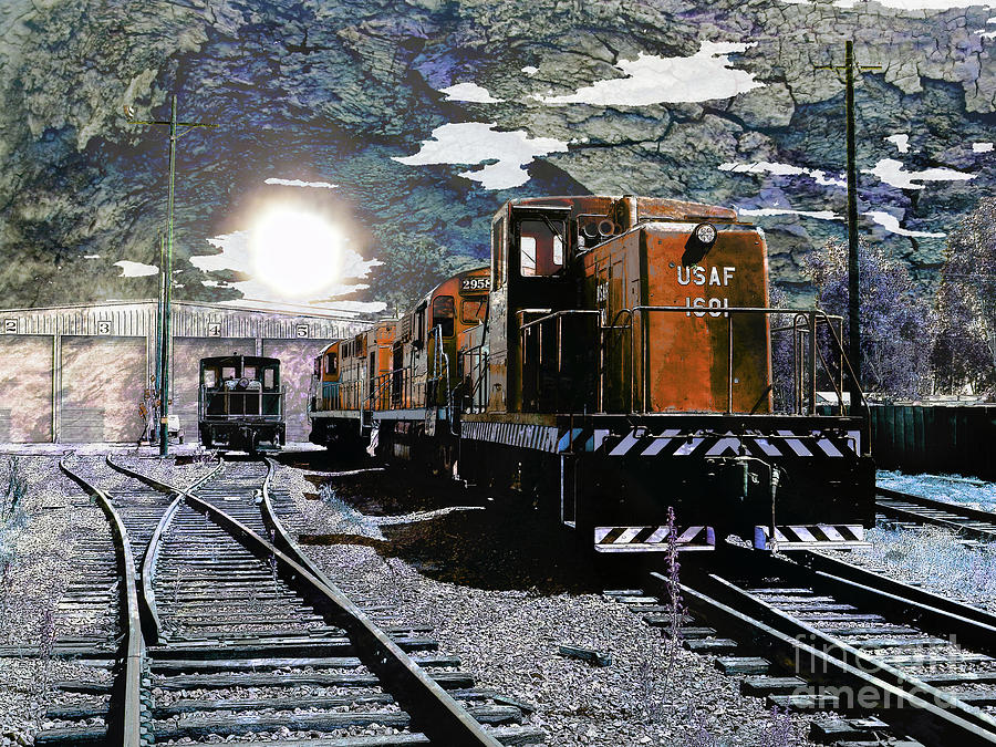 Train Photograph - Moonrise by Robert Ball