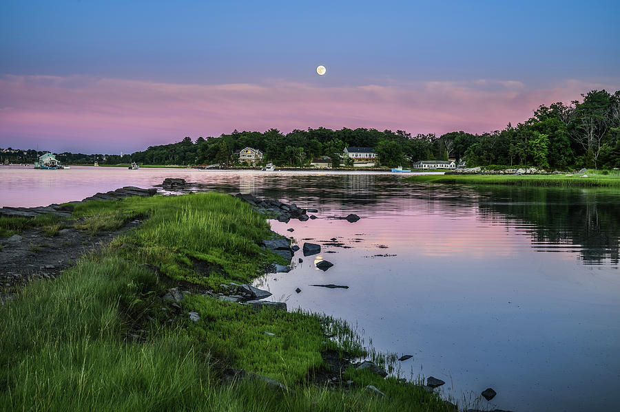Moonrise, Stoney Cove Photograph by Michael Hubley