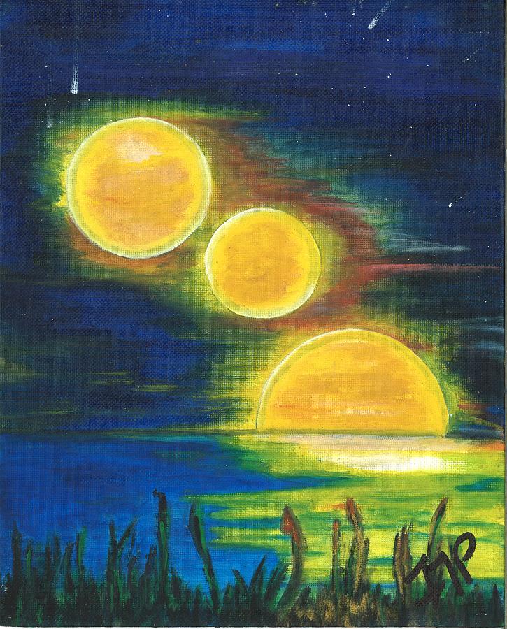 Moons Alighting Painting by Esoteric Gardens KN
