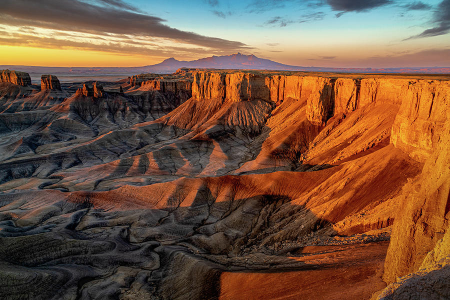 Dramatic Sunrise at Moonscape Overlook in Utah Photograph by Teri Virbickis
