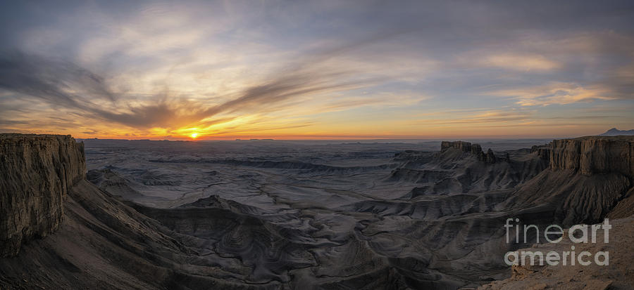 Moonscape Sunrise Panorama Photograph