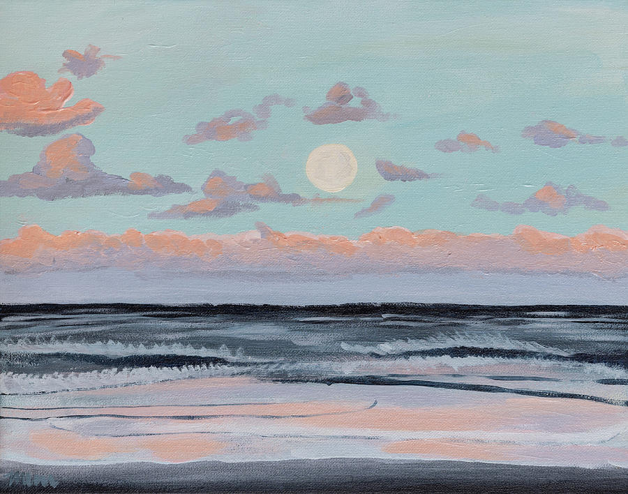 Moonset Painting By Maria Miller - Fine Art America