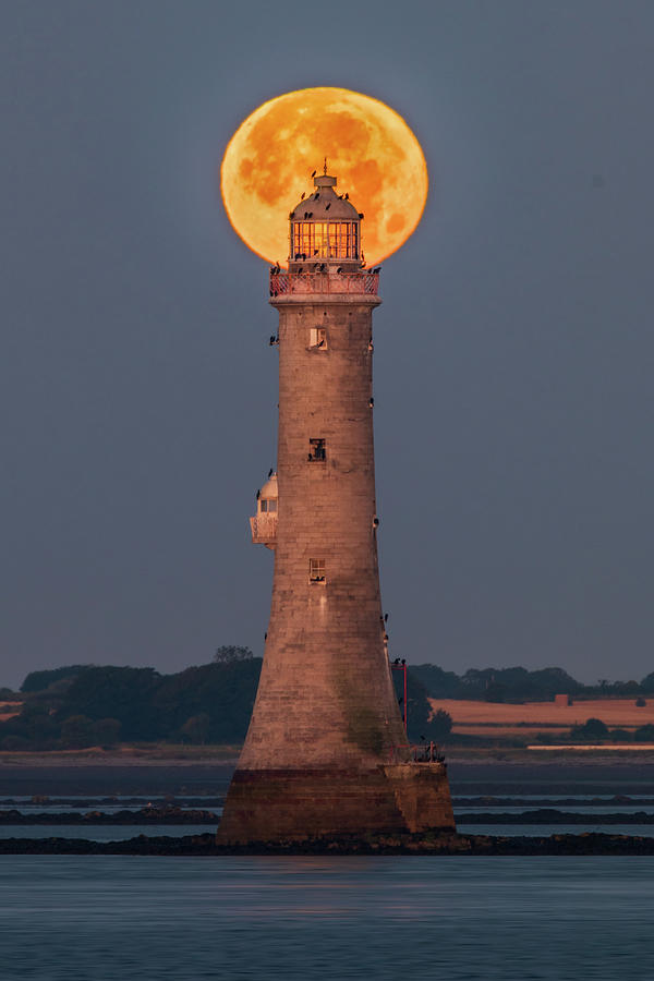 Moonset Over Haulbowline Lighthouse Photograph by Adrian Hendroff