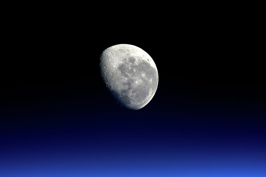 Moonset Viewed From the International Space Station Photograph by Nasa