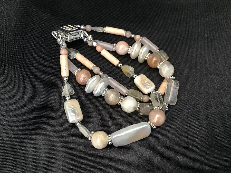 Moonstone Mix Bracelet B091 Jewelry by Barbara Prestridge