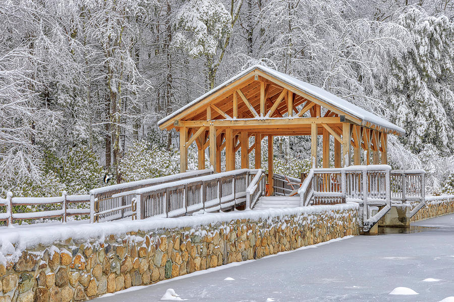 Moore State Park Enchnata Covered Bridge Winter Charm Photograph by Juergen Roth