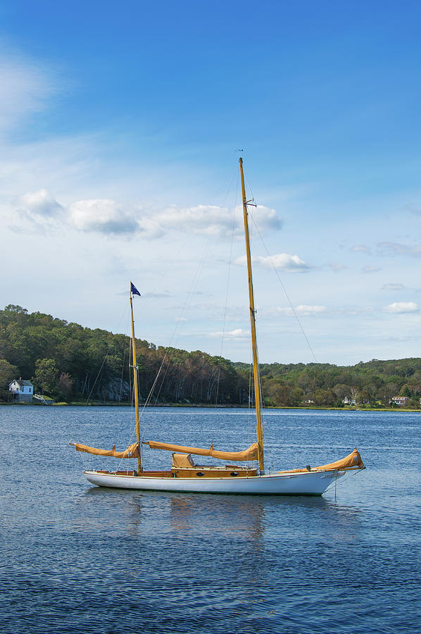 Moored Ketch Photograph by Mark Roger Bailey
