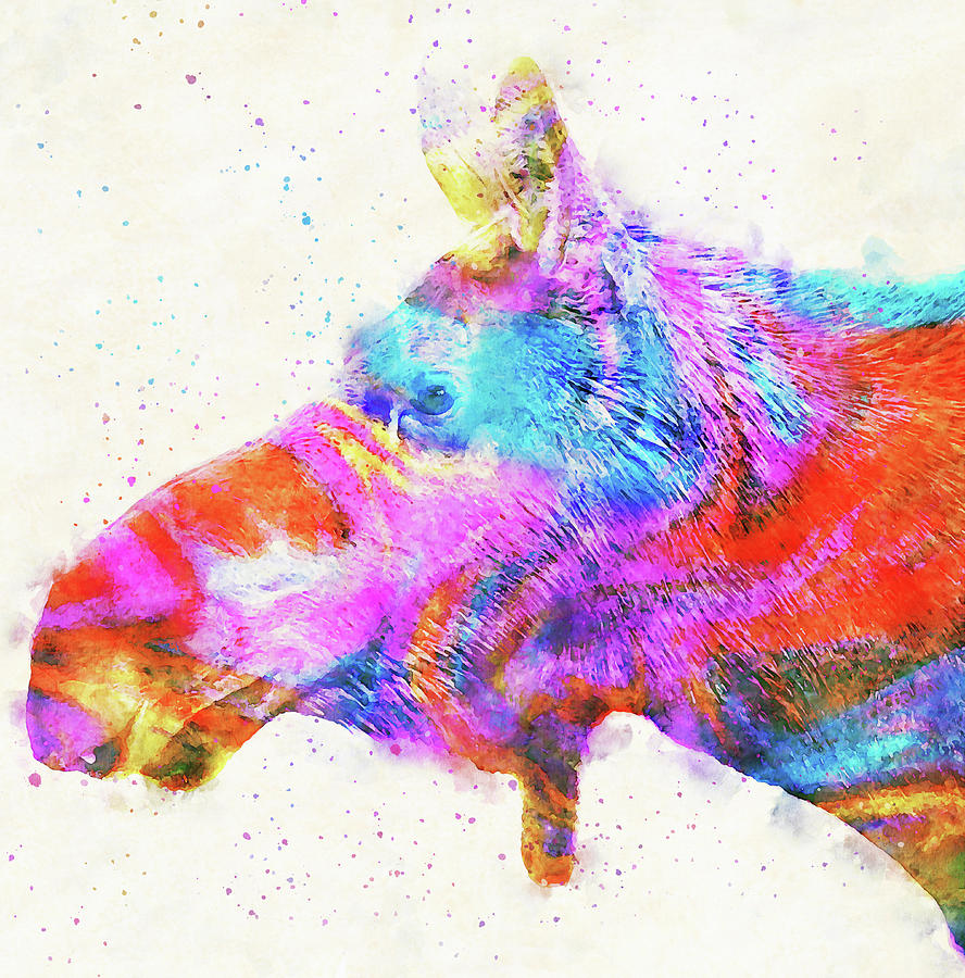 Moose Color Splash Painting by Dan Sproul