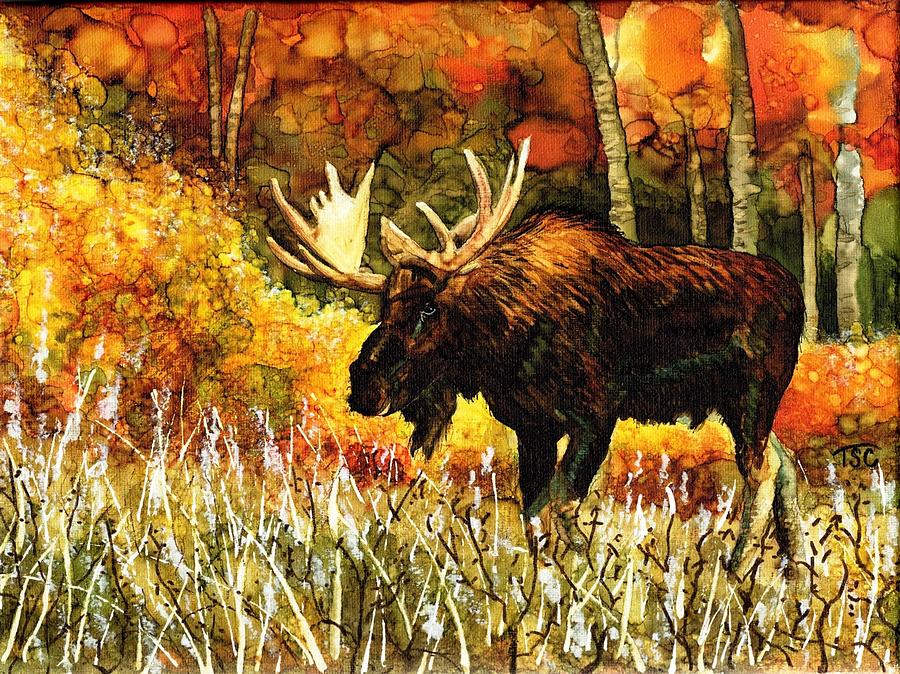 Moose in Autumn Painting by Tammy Crawford