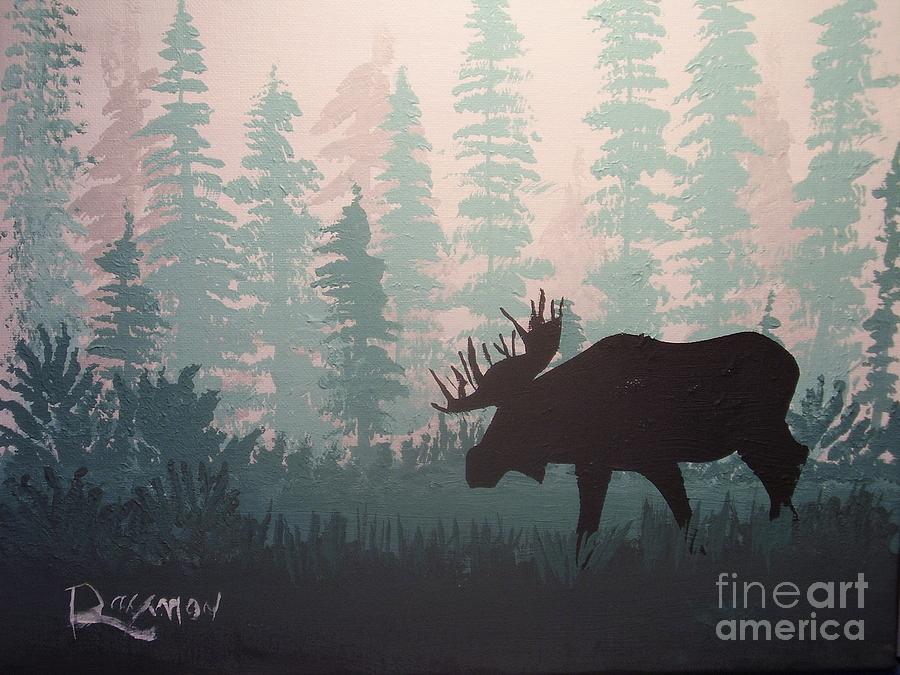 Moose in the forest - 176 Painting by Raymond G Deegan
