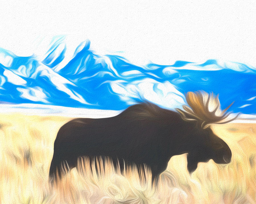 Moose In The Wild Digital Art by Steven Parker