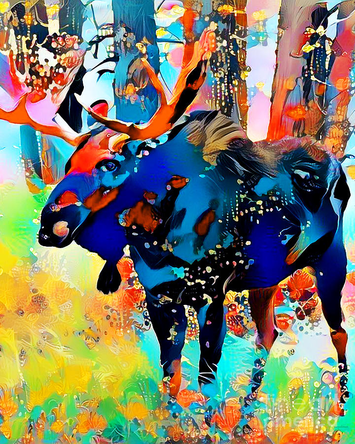 Moose in Vibrant Colors 20210727 v2 Photograph by Wingsdomain Art and Photography