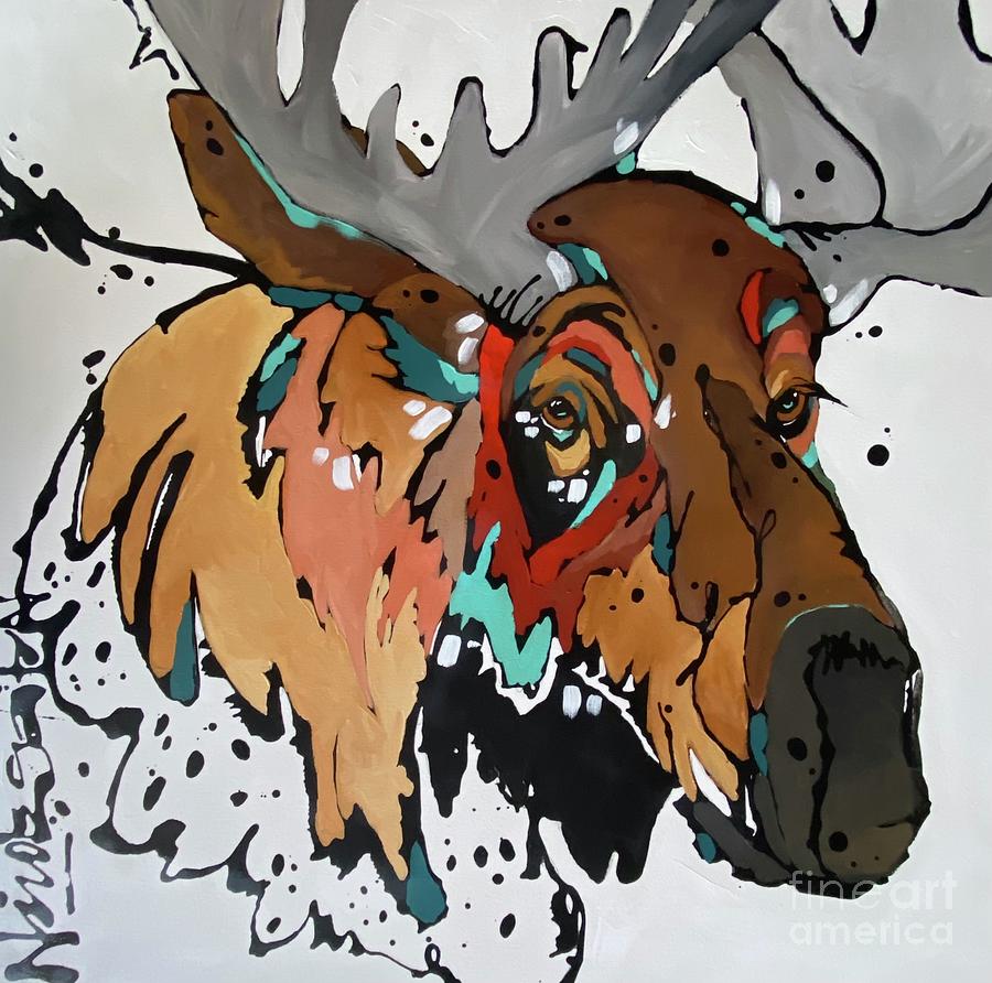 Moose Painting by Nicole Gaitan