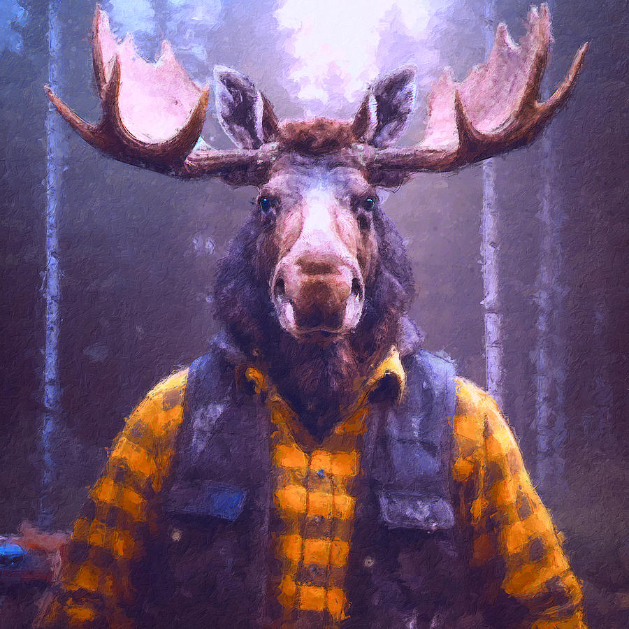Moose Number 1 Digital Art by Sean Parnell