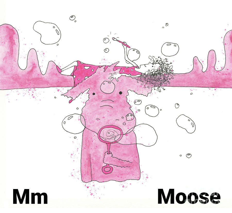 Moose Nursery Art Drawing by Mike Mooney