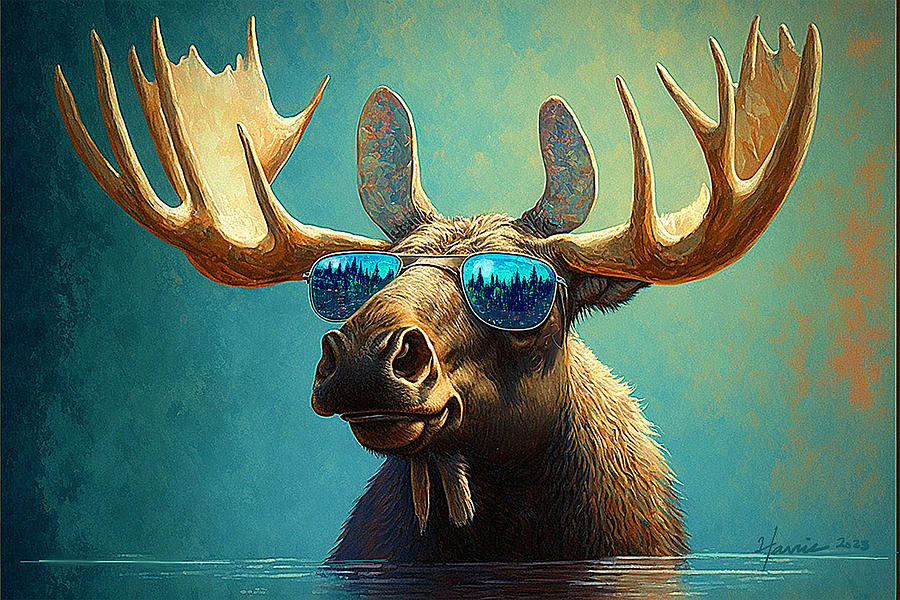Moose on the Loose Digital Art by Frank Harris