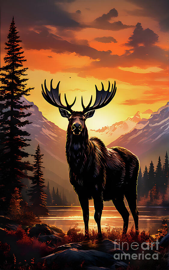 Moose Digital Art - Moose valleys by Sen Tinel