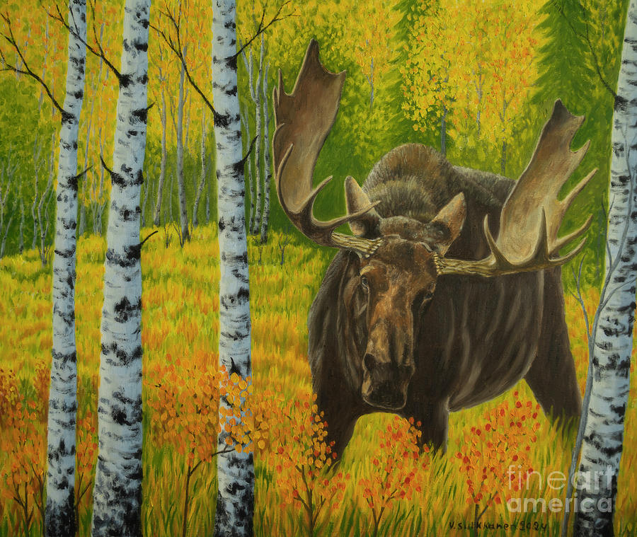 Fall Painting - Moose by Veikko Suikkanen