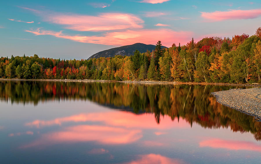 Moosehead Lake Autumn Sunset Colors Photograph by Dan Sproul