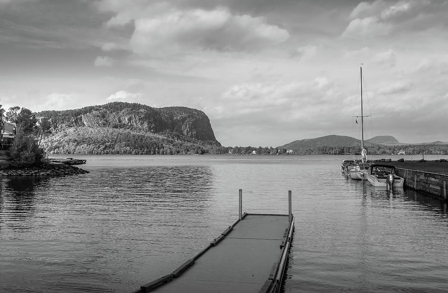 Moosehead Lake Dock Black And White Photograph by Dan Sproul