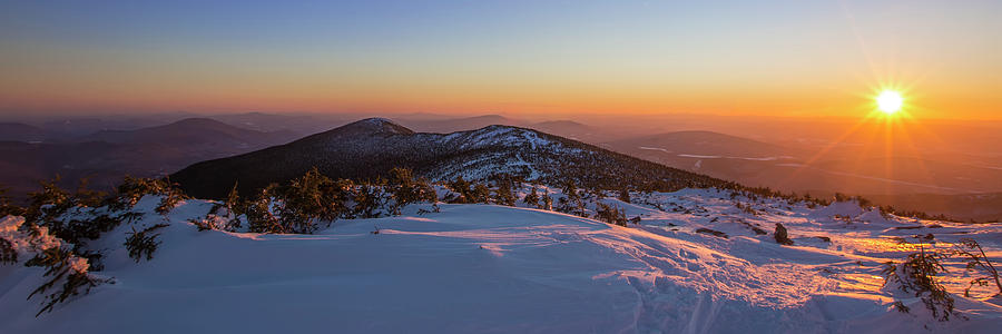 Mooselauke Winter Sunset Panorama Photograph by White Mountain Images