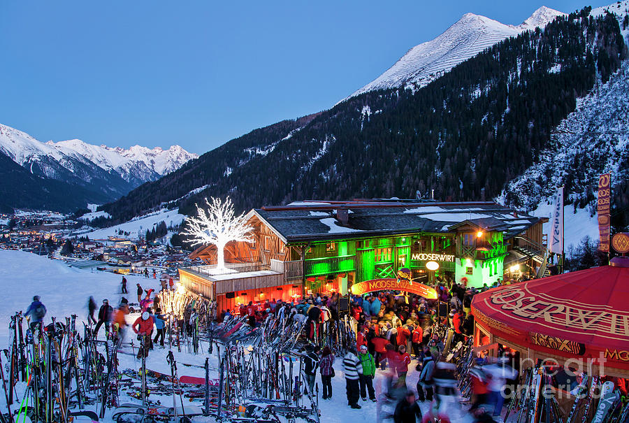 Mountain Photograph - Mooserwirt apres-ski bar in St. Anton by Werner Dieterich