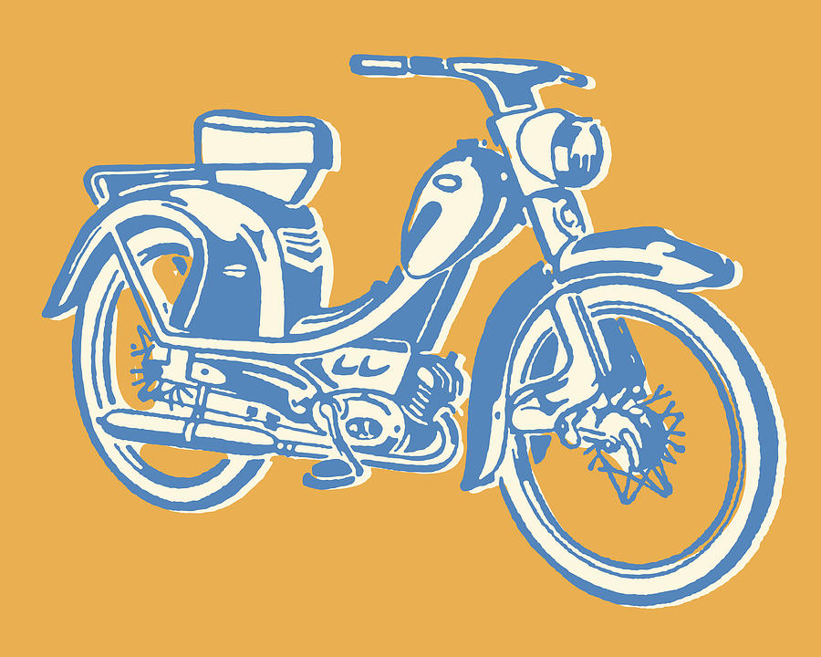 Moped Drawing by CSA-Archive