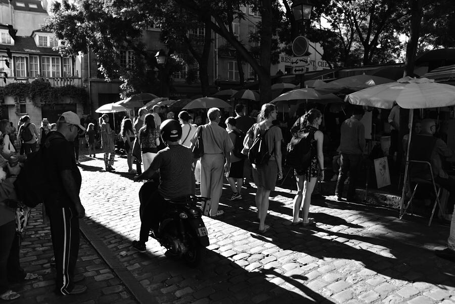 Moped In Montmartre Square Paris Photograph